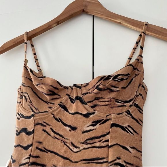 WeWoreWhat Danielle One Piece Tan Tiger Print Bernstein Revolve Shopbop - Picture 13 of 16